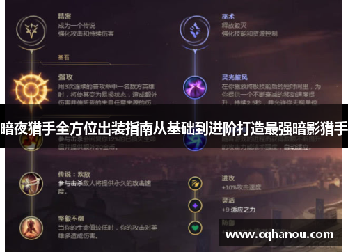 暗夜猎手全方位出装指南从基础到进阶打造最强暗影猎手